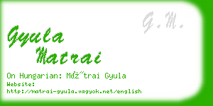 gyula matrai business card